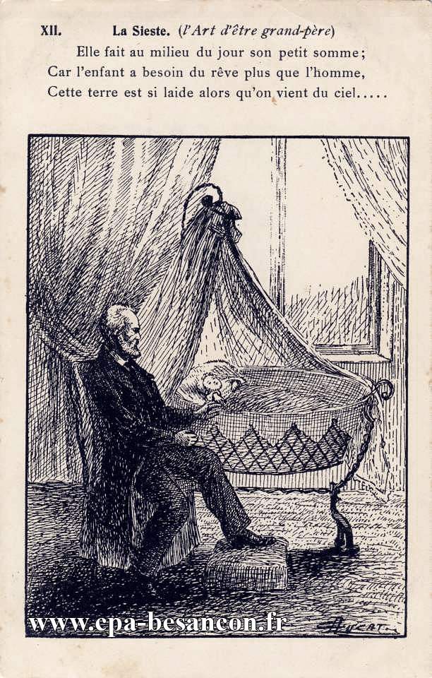 XII. La Sieste. (l'Art d'être grand-père) - Victor Hugo. Illustration Ducat